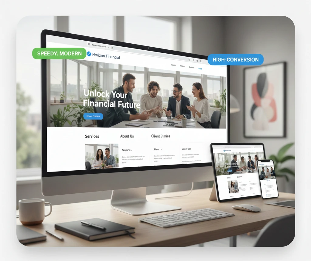 Clean, fast websites that clearly explain what you do and guide visitors to take action instead of leaving confused.